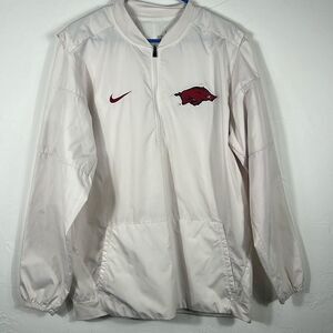 🔥🔥 ARKANSAS RAZORBACKS NIKE Pullover 1/4 Zip Windbreaker Jacket - Men Sz Large